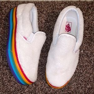 Fuzzy Rainbow Vans 🌈